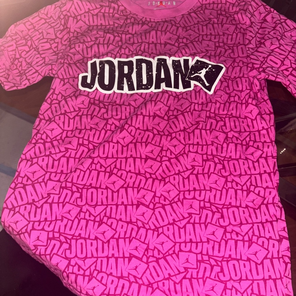 Jordan Pink Short Sleeve Tee with Logo